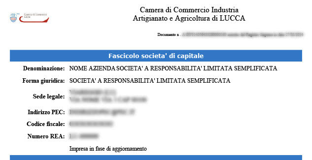 Esempio Ordinary and Historical Business File